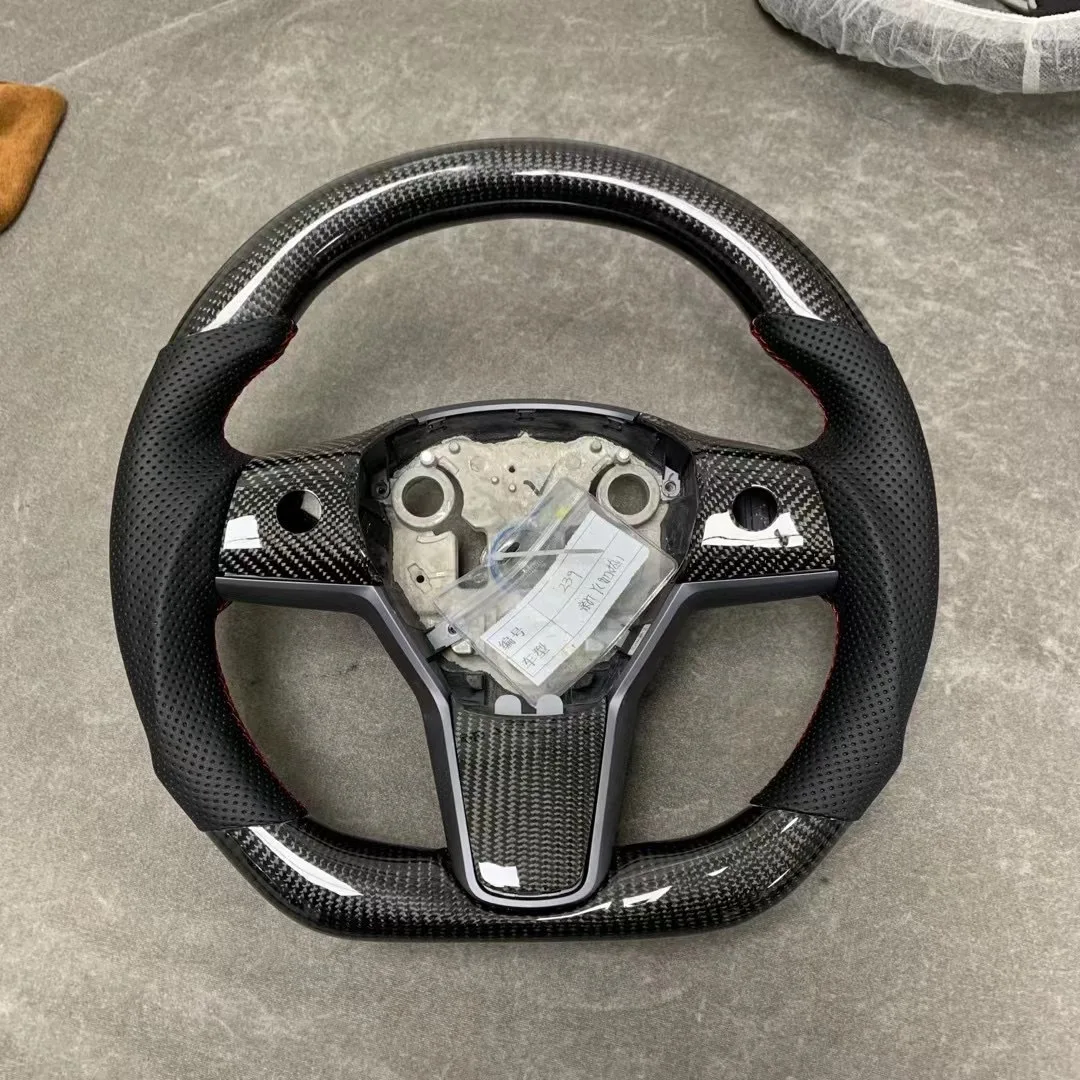 

Suitable for teslas Model 3/Y modified carbon fiber steering wheel upgrade turning fur Edamame type D steering wheel