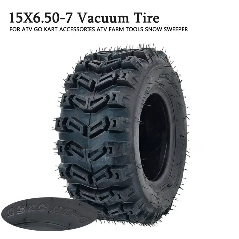 

Вакуумная шина 15x6.50-7, шина для внедорожника ATV, аксессуары для картинга ATV, инструменты для фермы, подметальная машина для снега, 15x6.50-7 бескамерная шина