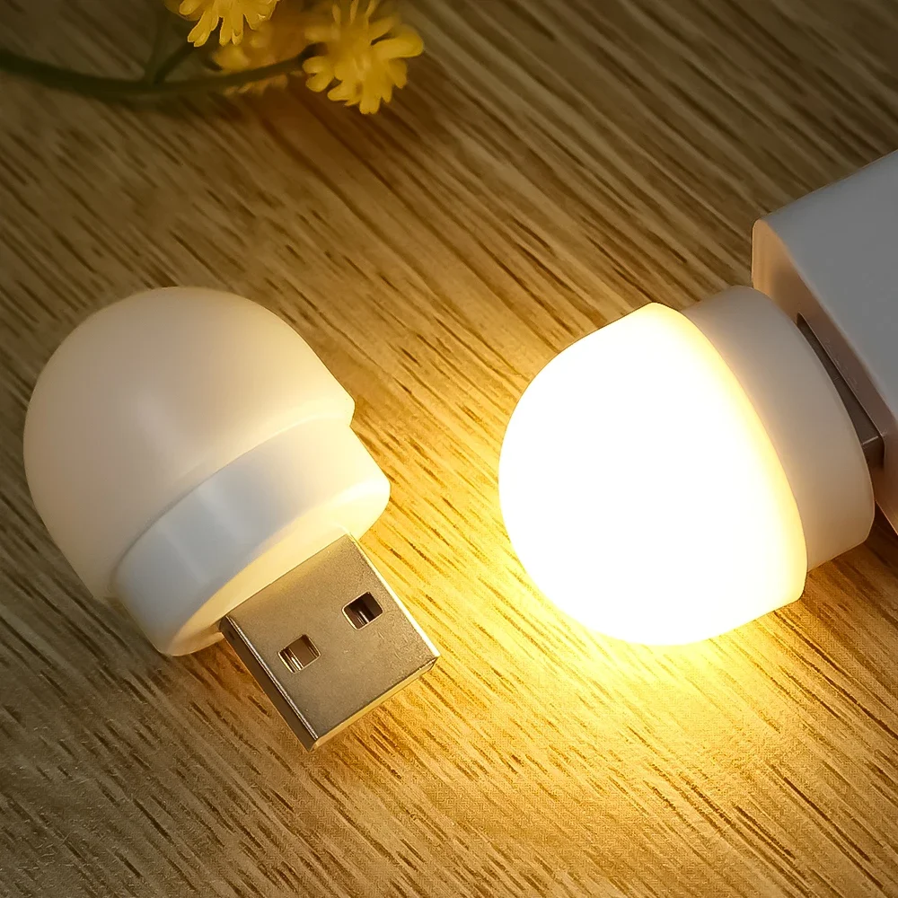 1-8Pcs USB Plug LED Lamp Mini Book Night Light Computer Mobile Power Charging Eye Protection Reading Light