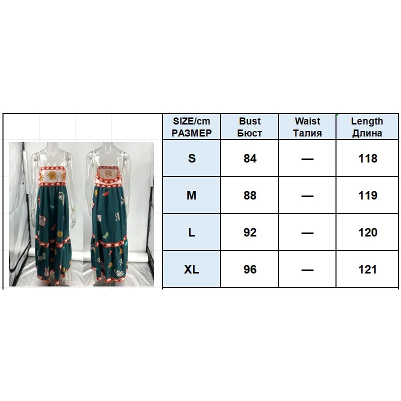 Suumer Women Long Printed Spaghetti Strap Dress Retro Sleeveless A-line Long Dress Elegant female holidays beach Party dresses