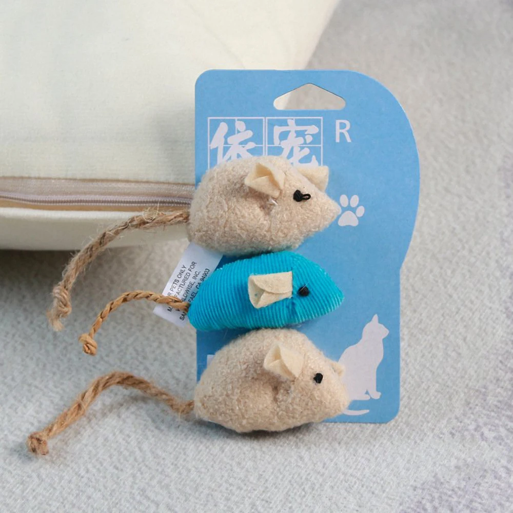 3Pc/set Mix Pet Toy Catnip Mice Cats Toys Fun Plush Mouse Cat Toy For Kitten Bite Resistance Interactive Mouse Toy Playing Toy cat fish toy Toys