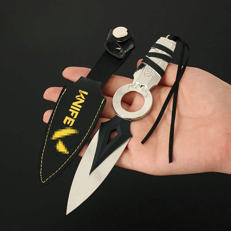 17cm Valorant Jett Weapon Kunai Game Melee Weapon Metal Model Leather Case Samurai Sword Cool Collection Gifts Boys Toys
