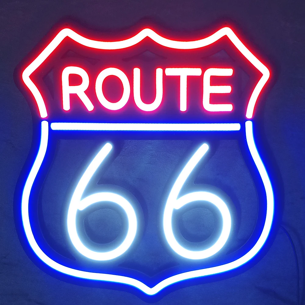 Beer OPEN sign Route 66 Mother Road neon store nightclub beer bar commercial advertising decorative lights route 66 the road to paradise is rough 100