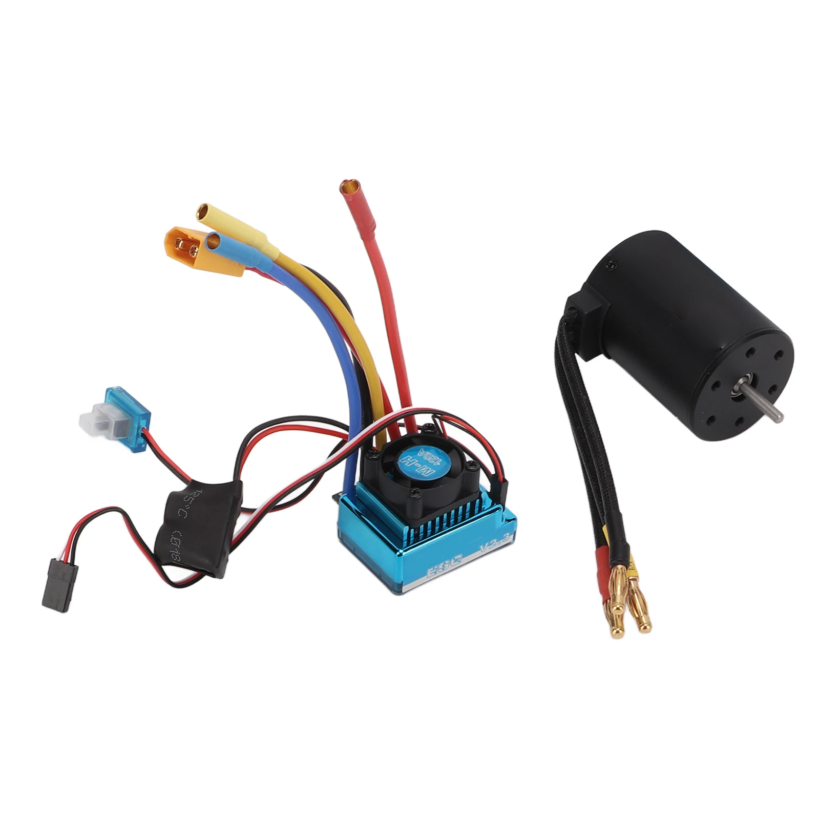 3100KV 브러시리스 모터 3.175mm 샤프트 XT60 플러그 타입 120A ESC 콤보 1/10 RC 자동차용 방진 외부 프로그래밍 포트