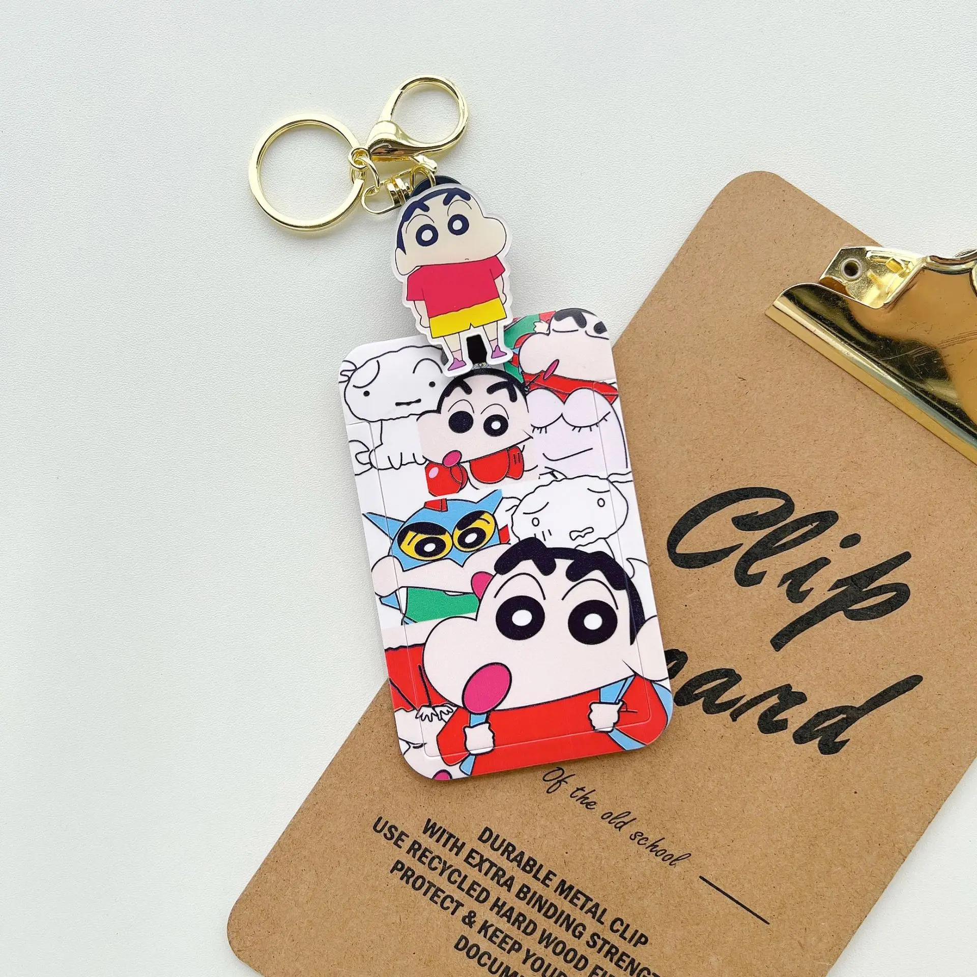 Kawaii Crayon Shin-chan Keychain and Card Holder Accessory