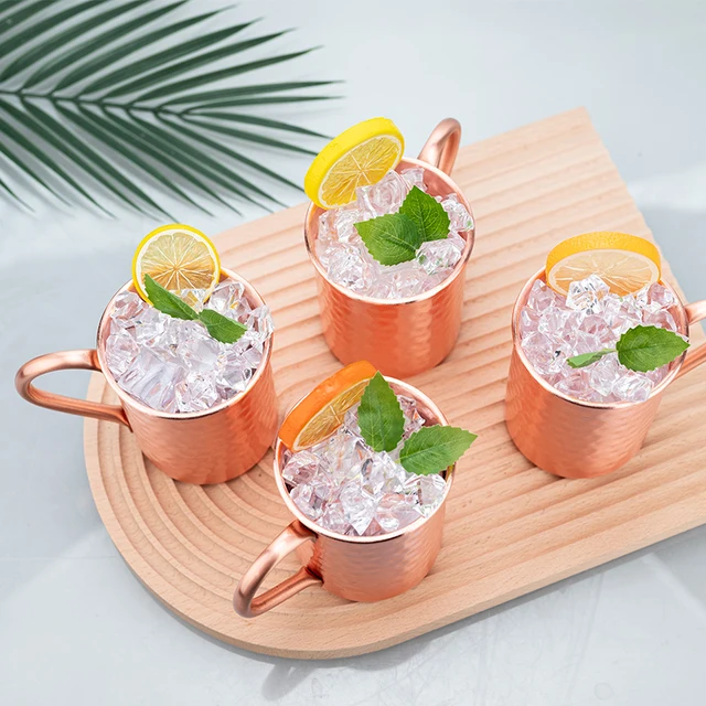 Nuove tazze di rame al 100% puro solido Mosca Mule Tazze di rame PURO a forma di tazze da cocktail da 400 ml Birra Latte Boccale Bicchieri 3