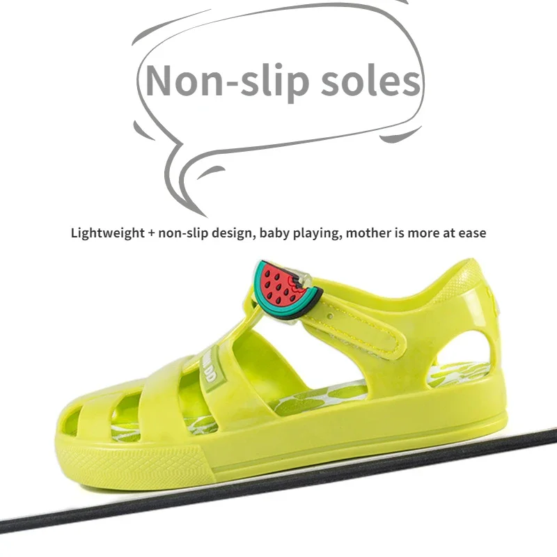 Summer Girls Sandals Breathable Beach Hole Shoes Jelly Color Non-slip Roman Sandals Toddler Children Garden Jelly Shoes 3