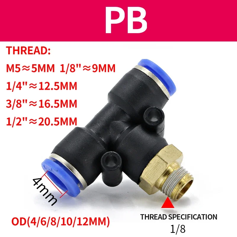 Pneumatic Air Pipe and Hose Fittings 20/50Pcs