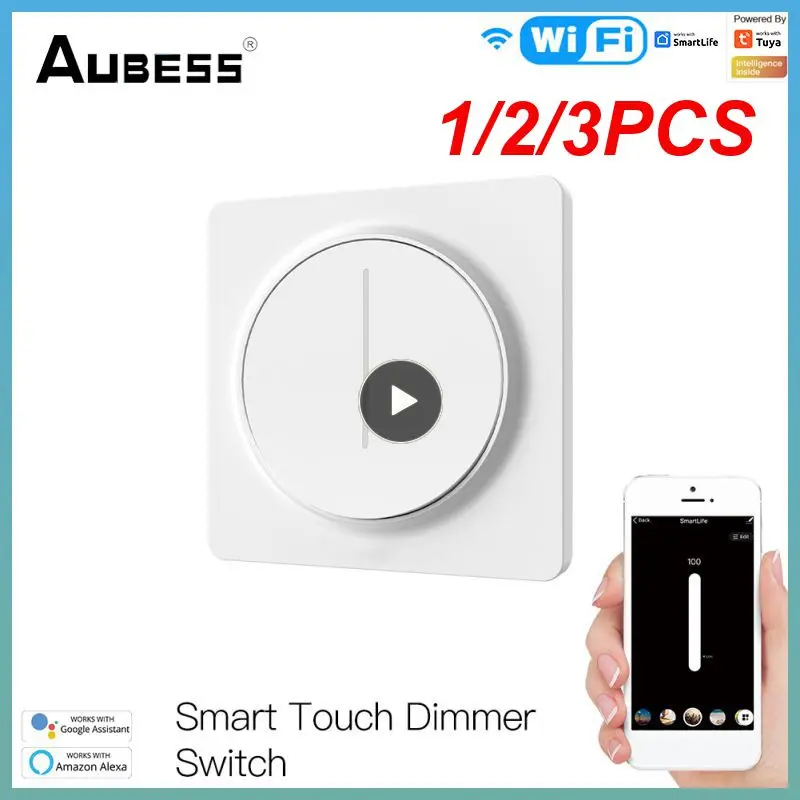 

1/2/3PCS New Smart Rotary/Touch Light Dimmer Switch Smart Life/Tuya APP Remote Control Works with Alexa Voice