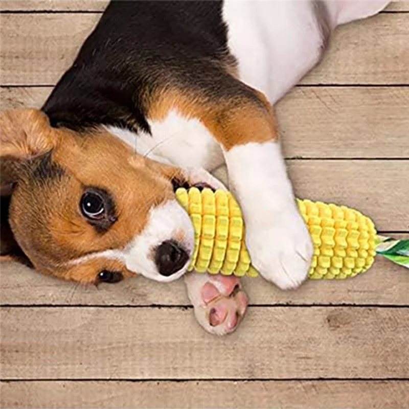 A40Z-Dog 씹는 장난감, 파괴할 수 없는 거친 내구성 삐걱거리는 대화형 개 장난감, 강아지 이빨 씹는 옥수수 스틱 장난감 사용하기 쉬운