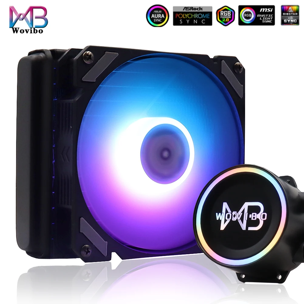Wovibo Cpu Cooler Liquid Water Cooling Fan Ventilador RGB ARGB For