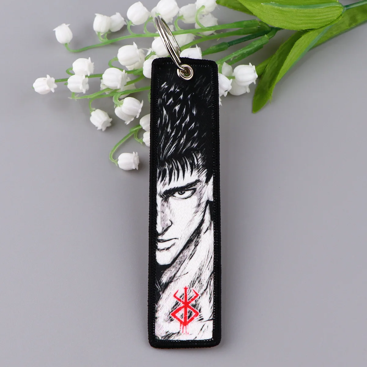 Anime Keychain Japanese Anime Embroidery Key Fobs Manga Keychains for Women Car Key Chains Keyring Accessories Backpack Pendant Chain