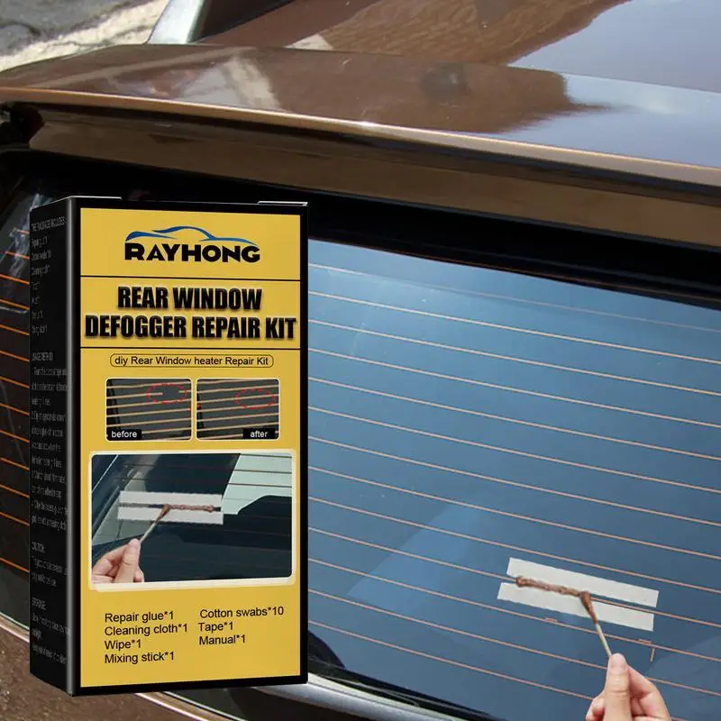 Car Rear Window Defogger Repair Kit DIY Quick Scratched Broken Defroster Heater Grid Lines Professional Care