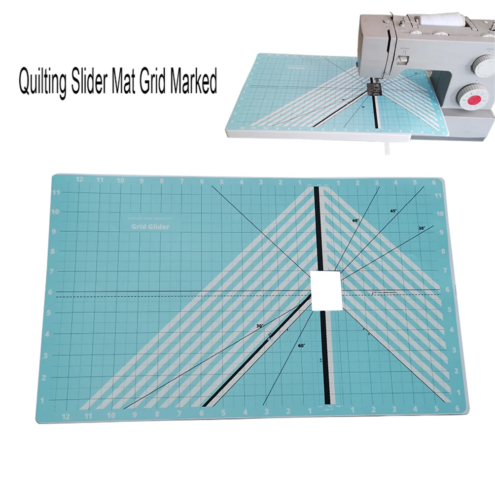 

Motion Quilting Slider Mat Grid Marked Diagonal Tool For Presser Foot Sewing Line Drawing Tool 12 x 20 with Tacky Back