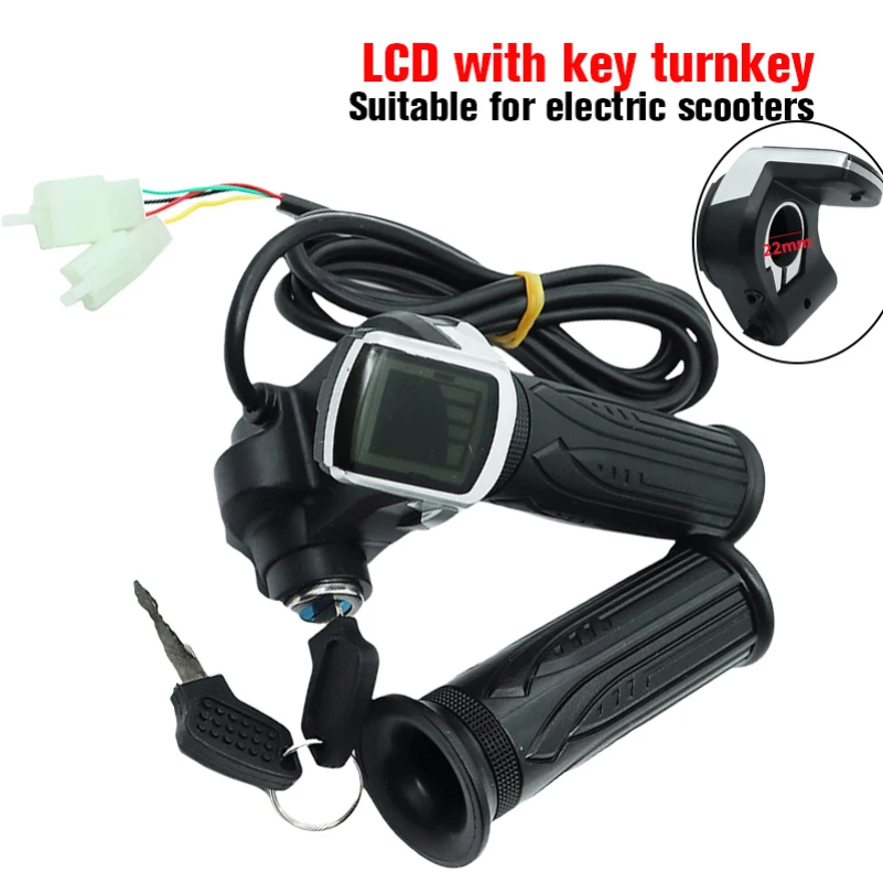 Acceleratore per bici elettrica 24V/36V/48V con display LCD della batteria Impugnatura per acceleratore per bicicletta elettrica con indicatore di alimentazione
