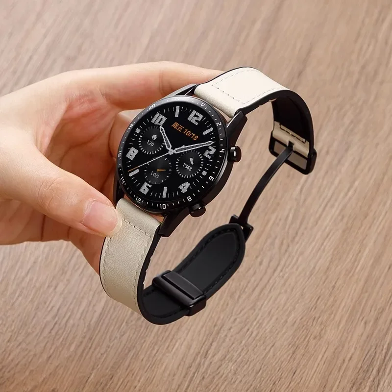 Magnetic Leather Silicone Hybrid Watch Strap - Universal Fit, Multiple Size Options