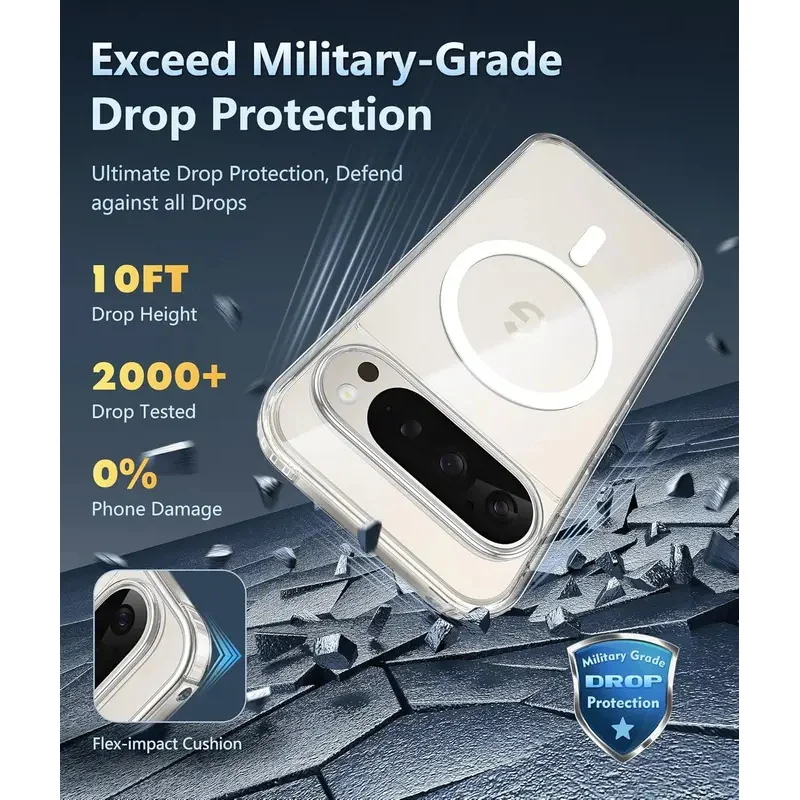 Transparent Magnetic Shockproof Lens Protective Case with MagSafe Technology