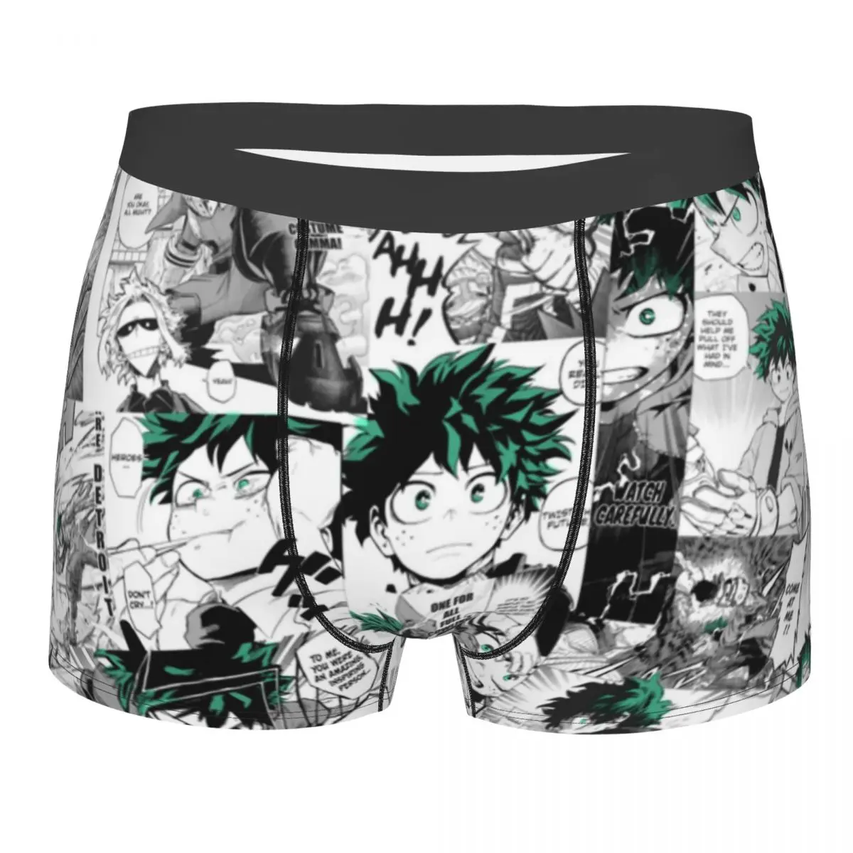 Funny Boxer Shorts Panties Men's My Hero Academia Deku Manga Collage ...