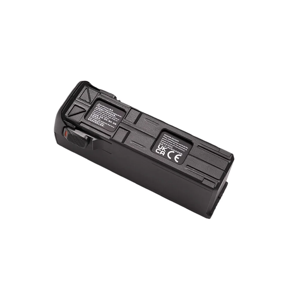Vue rapprochée de la batterie intelligente DJI Avata 2 2150mAh, avec les indicateurs LED et les connecteurs d'alimentation.