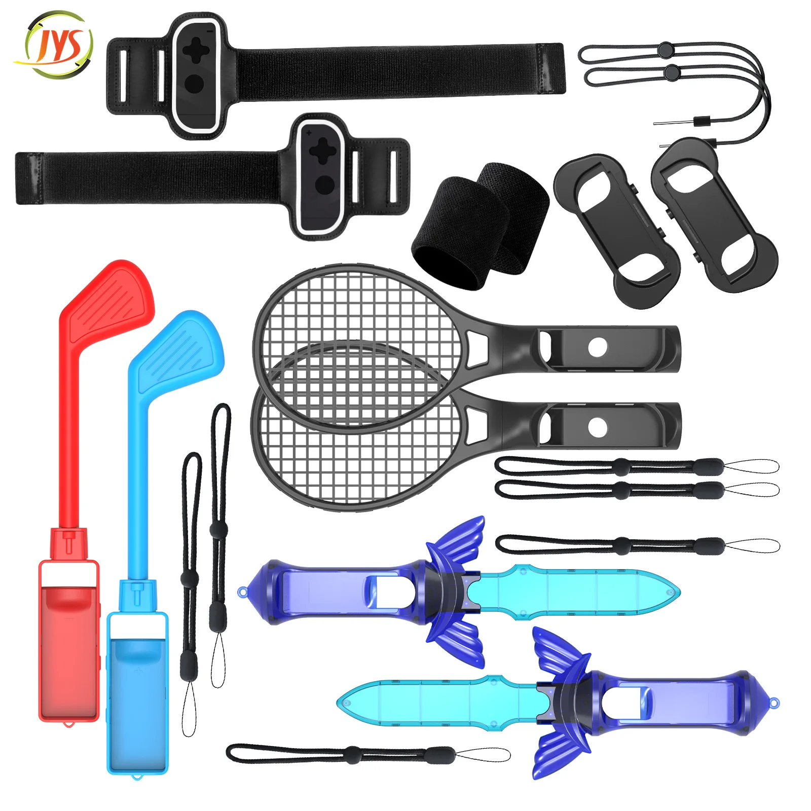 JYS-NS241 12 In 1 Switch Game Accessories Set NS Controller Somatosensory Sports Suit Handle Grip Joystick Kit For OLED JoyCon