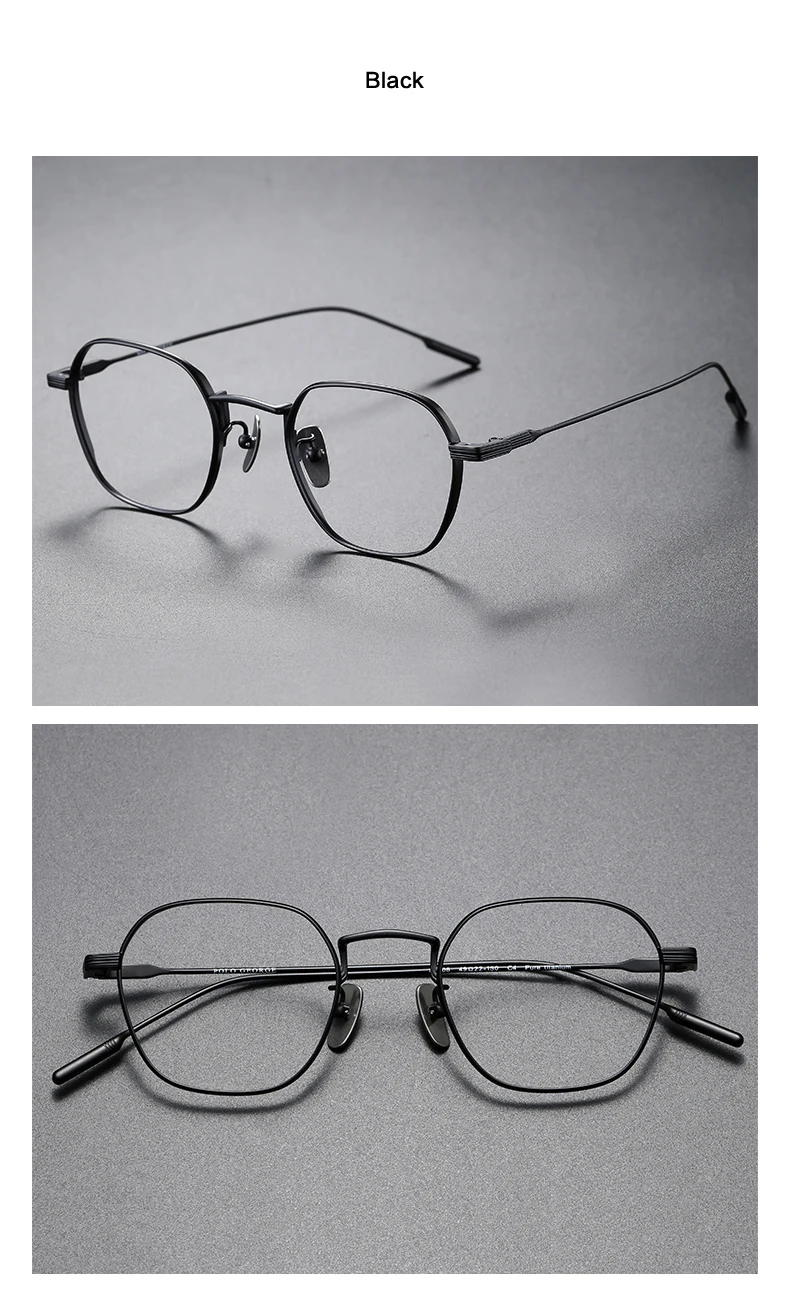 Muzz Women's Full Rim Polygon Square Titanium Eyeglasses 12