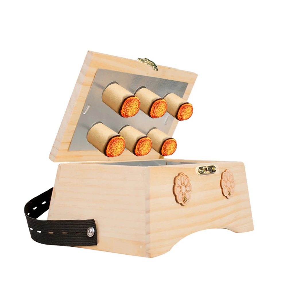 Moxibustion Box Solid wood Burner Warm Acupuntura Massage Therapy Moxa Stick Body Acupoint Massager Health Care Relieve Pain