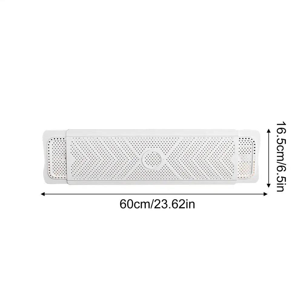 Adjustable Wall-Mounted Air Conditioner Deflector with Anti-Blow Shield