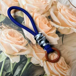 Stylish Braided Lanyard Keychain for Women - Fashionable Knot Rope Strap and Keyring Accessories (12)