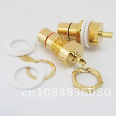 

10pcs CMC Gold Plated Copper RCA Female Phono Jack Panel Mount Chassis Connector