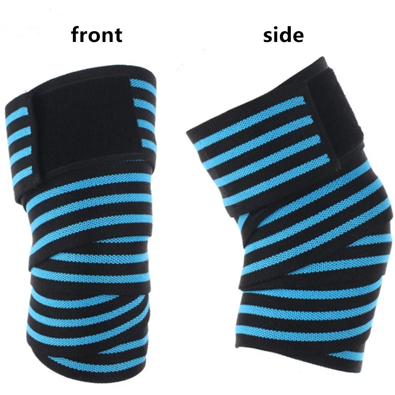 1pcs Men Fitness Weight Lifting Knee Wraps Sports Knee Bandages Squats Training Equipment Accessories for Gym 180*8CM