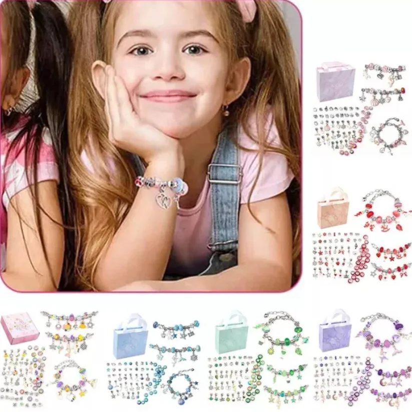 Girls Jewelry Making Kit Beads for Charm Bracelet Necklaces DIY Present  Jewellery Arts Crafts Kid Pretend Play Toy for Girl Gift - AliExpress