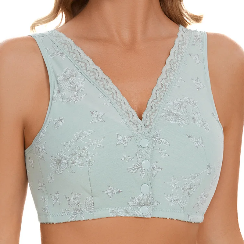 New Nursing Bra Thin Cup Maternity Underwear Middle-Aged And Elderly Underwear Women's Non-Steel Ring Vest Large Size Bra 6