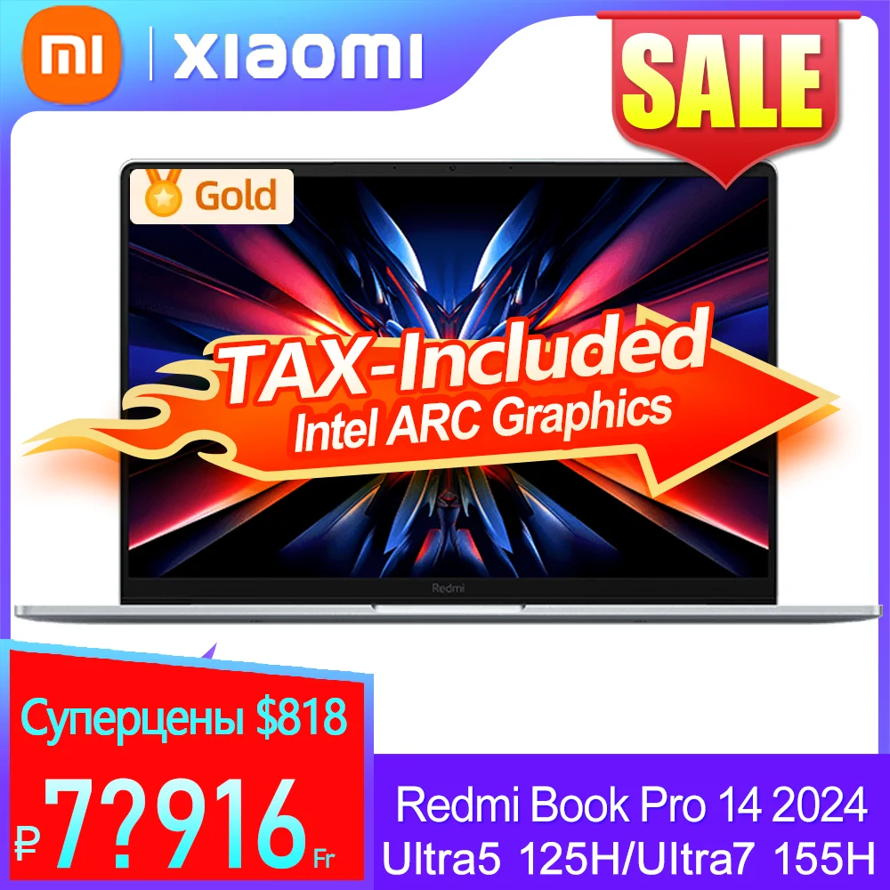 Notebook Laptop Xiaomi Redmi Book Pro 14 U*5-125/U*7-155 32G 1T 2.8K 120Hz Screen JYU4597CN/JYU4598CN