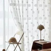 1PC American Style  2025 New Cloud Screens Bedrooms Balconies Embossed Three-dimensional Children's Rooms Window Curtains 1