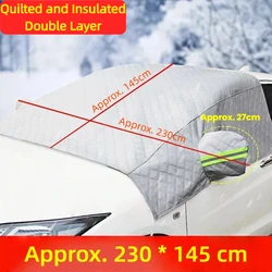 Magnetic Heavy Duty Car Windshield Cover - Frost Protection & All - Season Sunshade, Easy Install (Double Layer - Quilted)