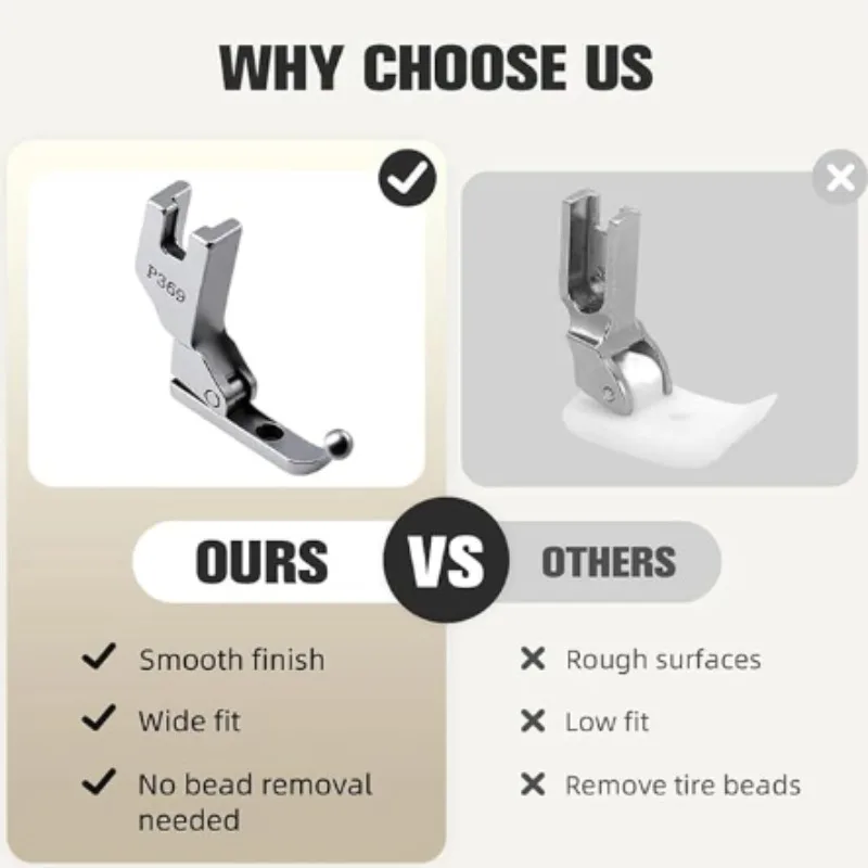 P369 Sequin Presser Foot Specialized for Wedding Dress Fashion Fabric No-Bead-Tapping Sewing Accessory Original Custom-Made