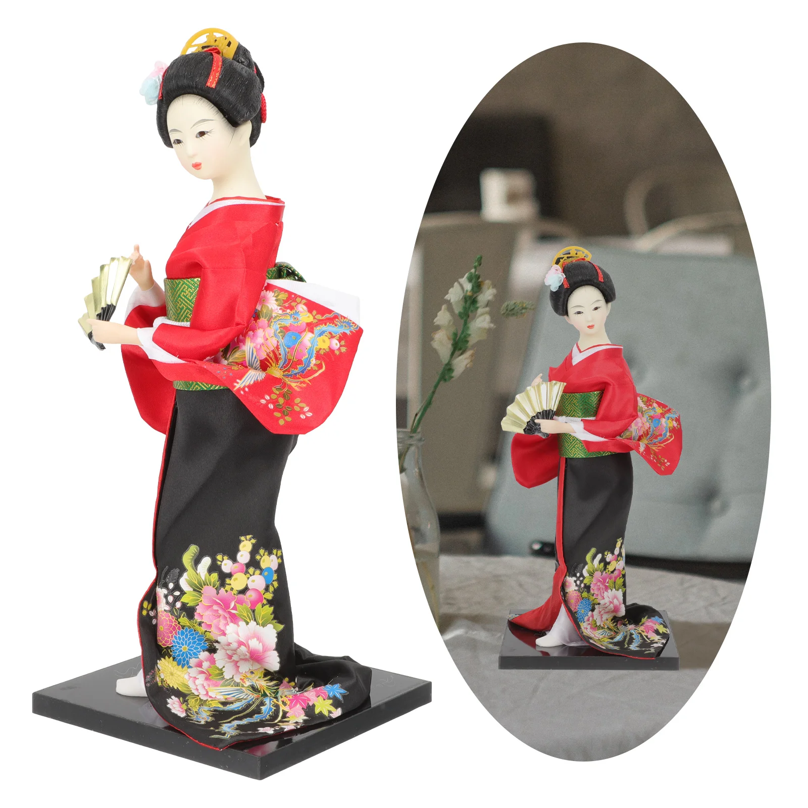 

Kimono Ornament Japanese Style Geisha Decoration Tabletop Kabuki Desk Foam Office Home Desktop