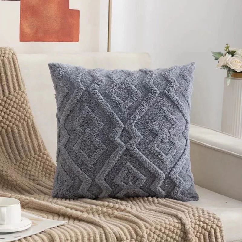 Snowflake Velvet Jacquard Throw Pillow Cover - Elegant Home and Room Decor