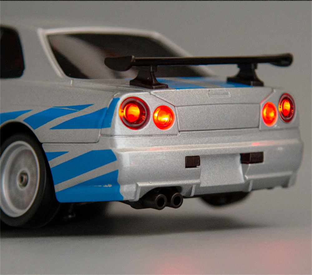 LDRC 1899 RTR 1/18 2.4G RWD RC Car Drift GTR R34 Gyro LED Light On-Road Full Proportional Alloy Body Shell Racing Vehicles Models Toys