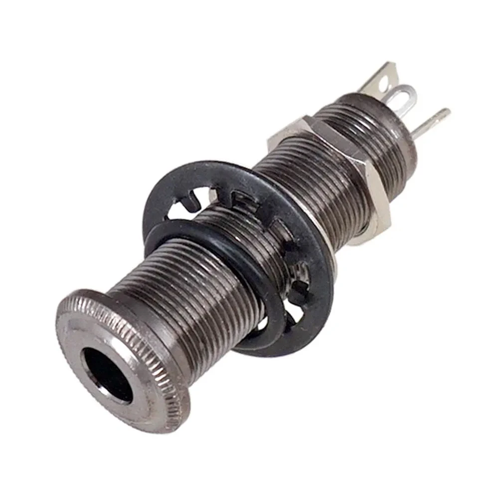 E-Gitarre Bass Teile 6,35mm Stereo Ausgang Eingang 1/4 Zoll Jack Buchse Stecker Messing Gerade Gerippte Rohr Stil Jack Anti-laute – Detail 8