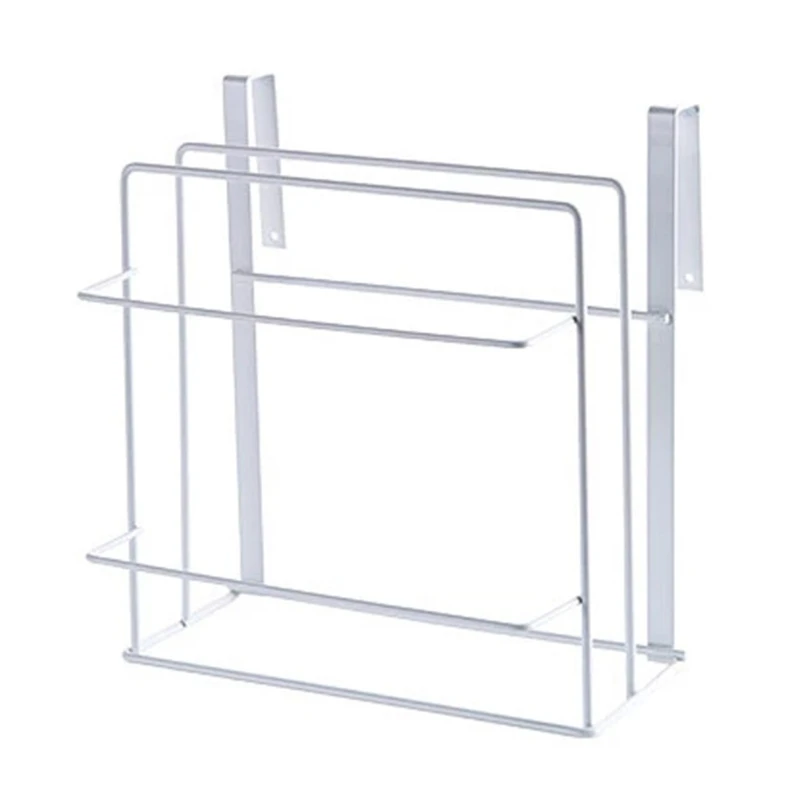 

Double Layer Cabinet Shelf Kitchen Iron Towel Holder Pan Lid Chopping Board Storage Rack Wash Cloth 203C