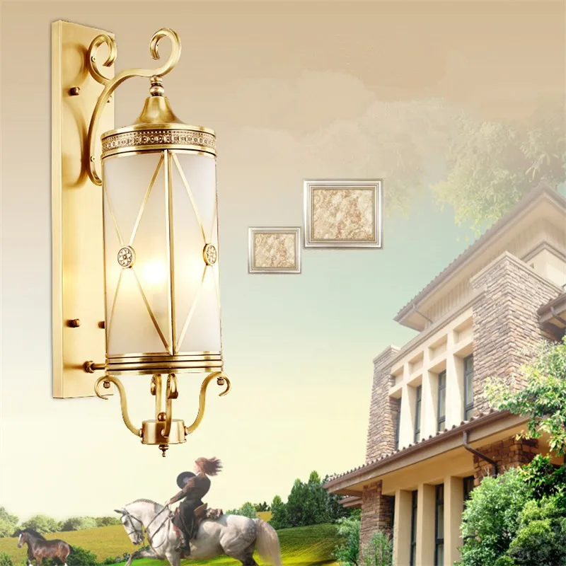 

TEMAR Nordic Outdoor Brass Wall Light LED Copper Sconce Lamp Creative Design Decor for Home Courtyard Corridor Aisle