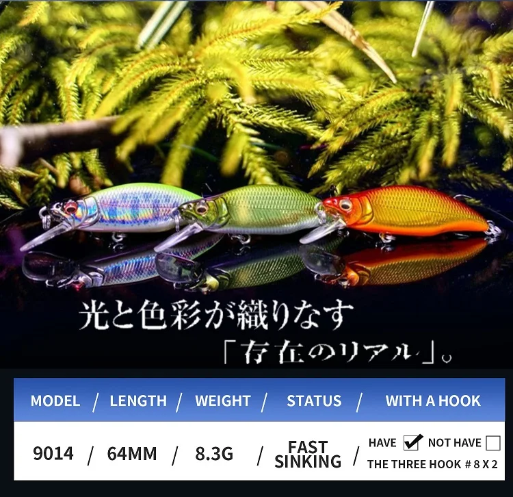 Description Picture 5 of itemJapanese Design Pesca Torrent Stream Hard Fishing Lure 64mm8.3g Sinking Minnow Isca Artificial Baits For Perch Trout
