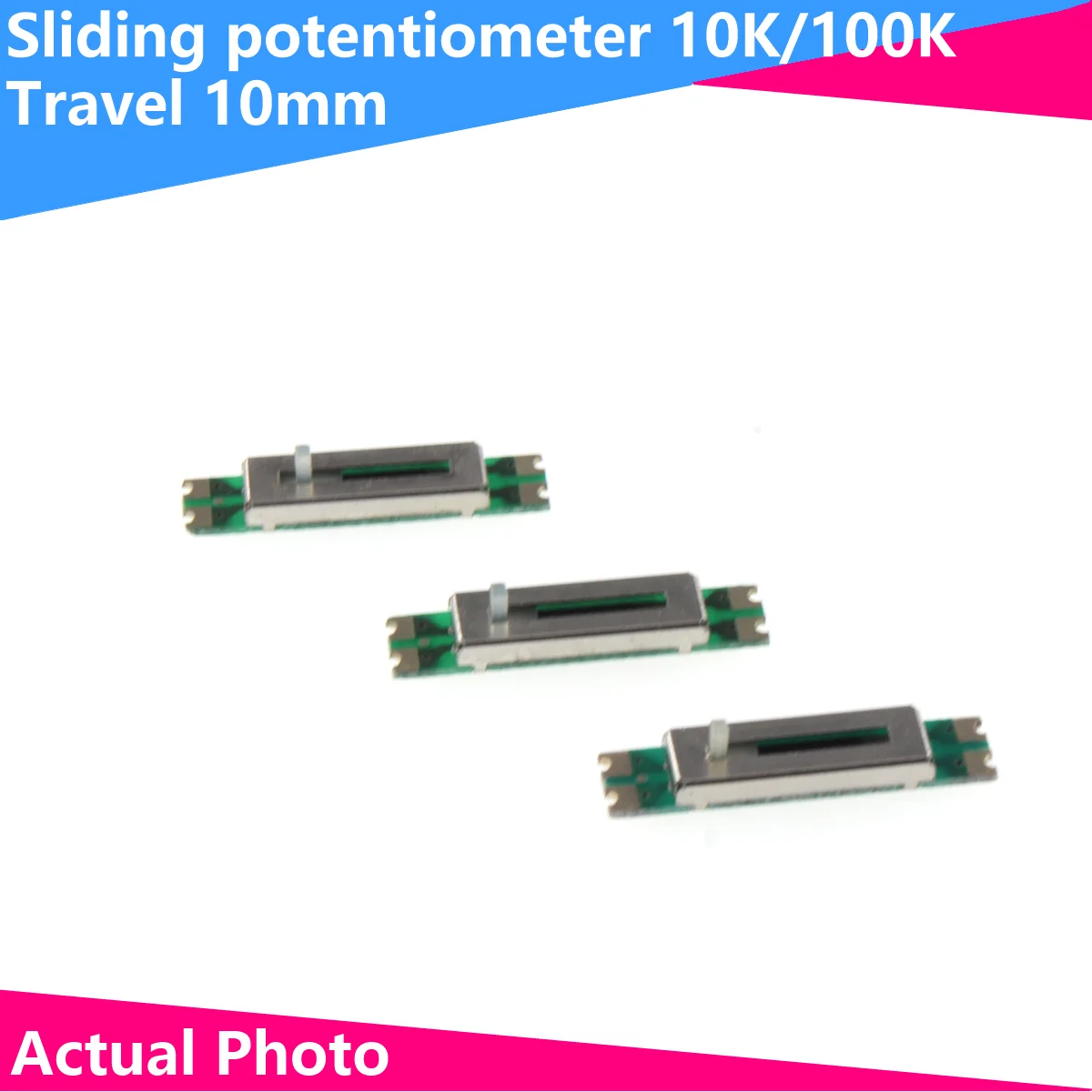 Direct sliding potentiometer 103/104 single link patch 4-pin small sliding potentiometer 10K/100K stroke 10mm