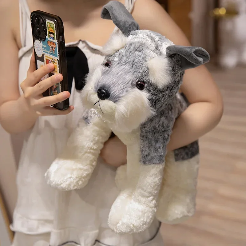Hot Cute Schnauzer Dog Plush Toys Triver Stuffed Animals Doll Puppy Kids Children Adults Boys Birthday Gifts Home Decor Crafts