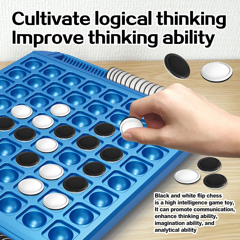 Educational Toys, Flip Black and White Chess, Parent-Child Interactive Tabletop Game, Logical Thinking and Reasoning Toys, Concentration Training, Memory Chess, Educational Toys