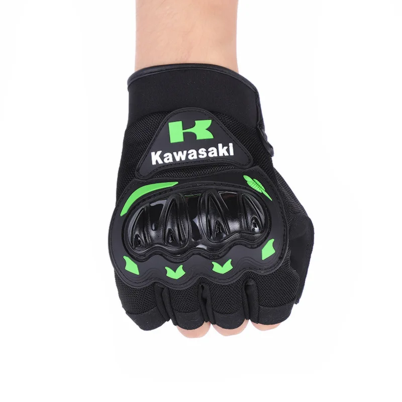 Kawasaki Breathable Half Finger Gloves for Men and Women Summer Outdoor Bicycle Gloves Kawasaki Motorcycle sport gloves