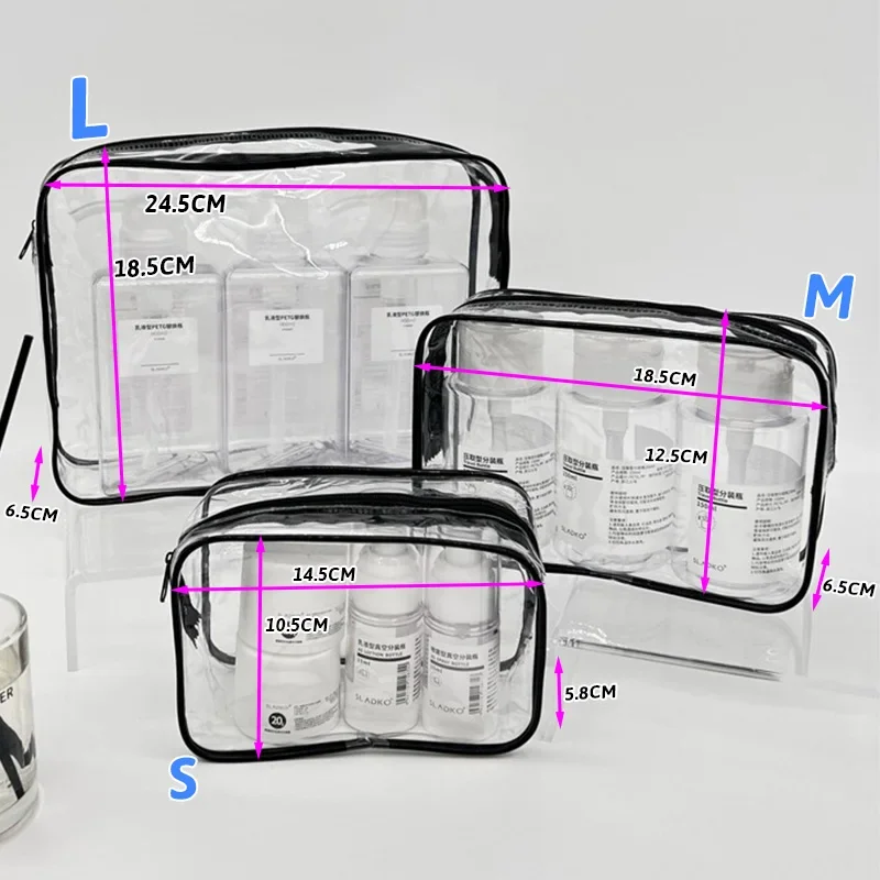 Simple Transparent Cosmetic Bag PVC Waterproof Clear Makeup Storage Case Travel Make Up Organizer Pouch Bath Toiletry Wash Bag Makeup Organizer Cosmetic Bag Storage Bag Cosmetic Storage Bag Toiletry Bag Makeup Bag Cosmetic Case