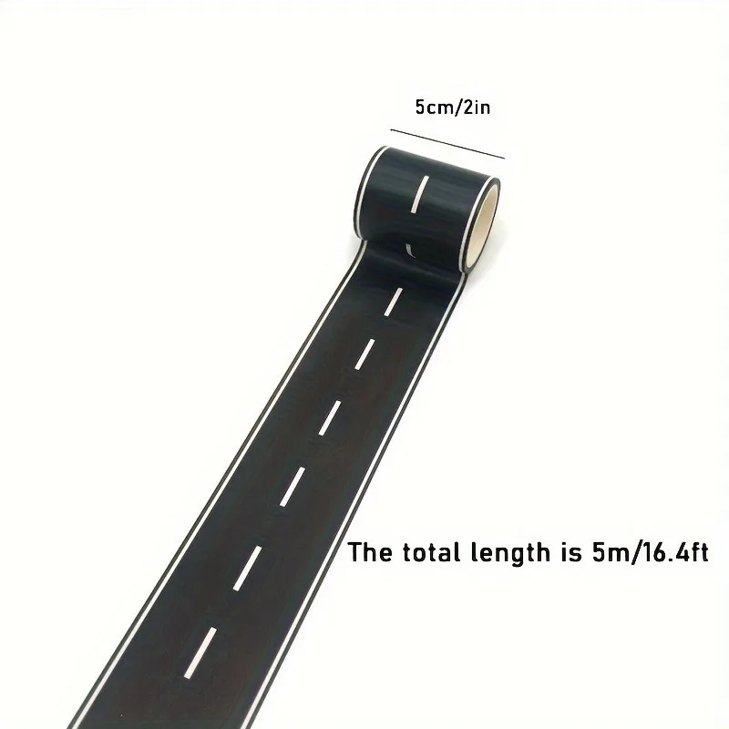 Reusable Cartoon Road Track Stickers with Glitter Finish