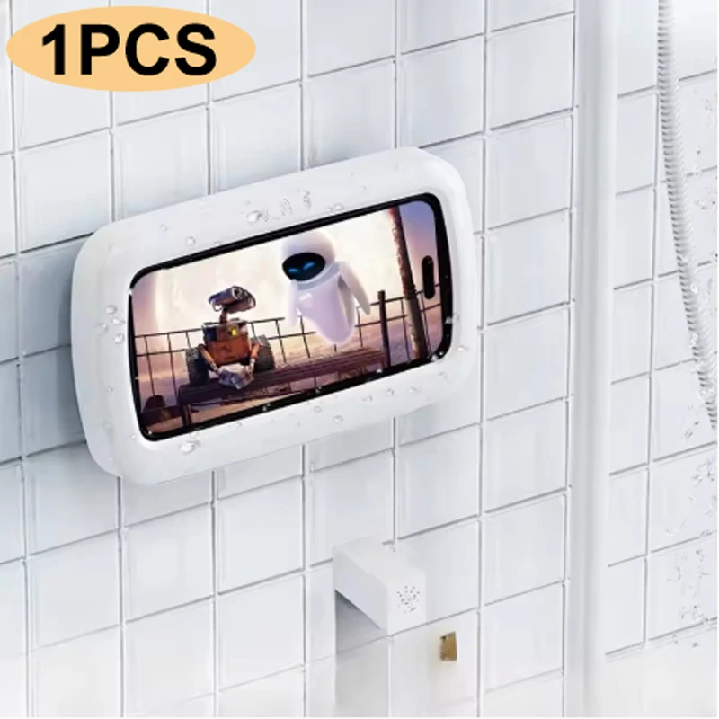 1PCS ห้องน้ําขาตั้งโทรศัพท์กันน้ําและ Anti-FOG โทรศัพท์มือถือแขวนผนังสามารถหมุนได้ขาตั้ง 1